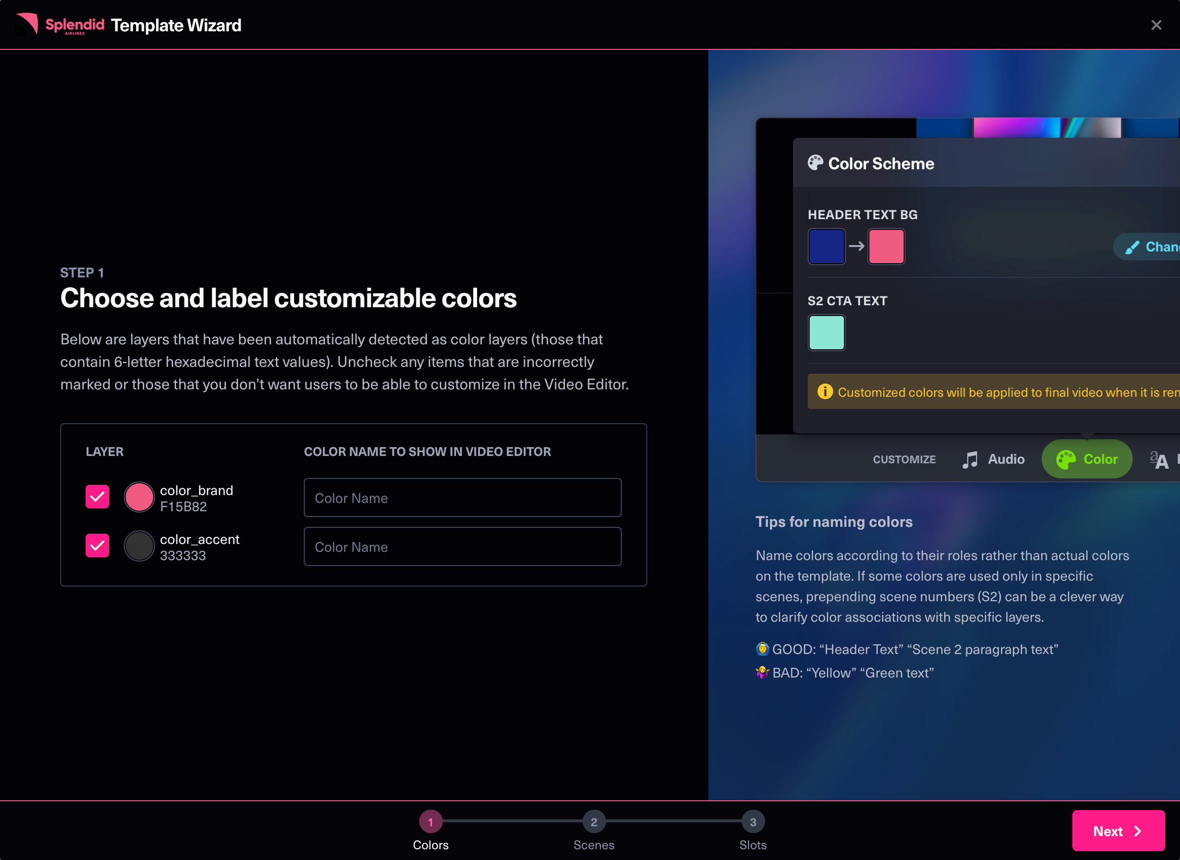 Branding (Dark appearance)